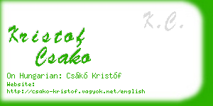 kristof csako business card